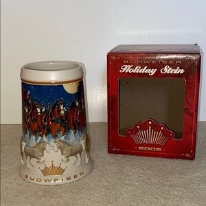 Rare 2005 Budweiser Clydesdale Holiday Stein